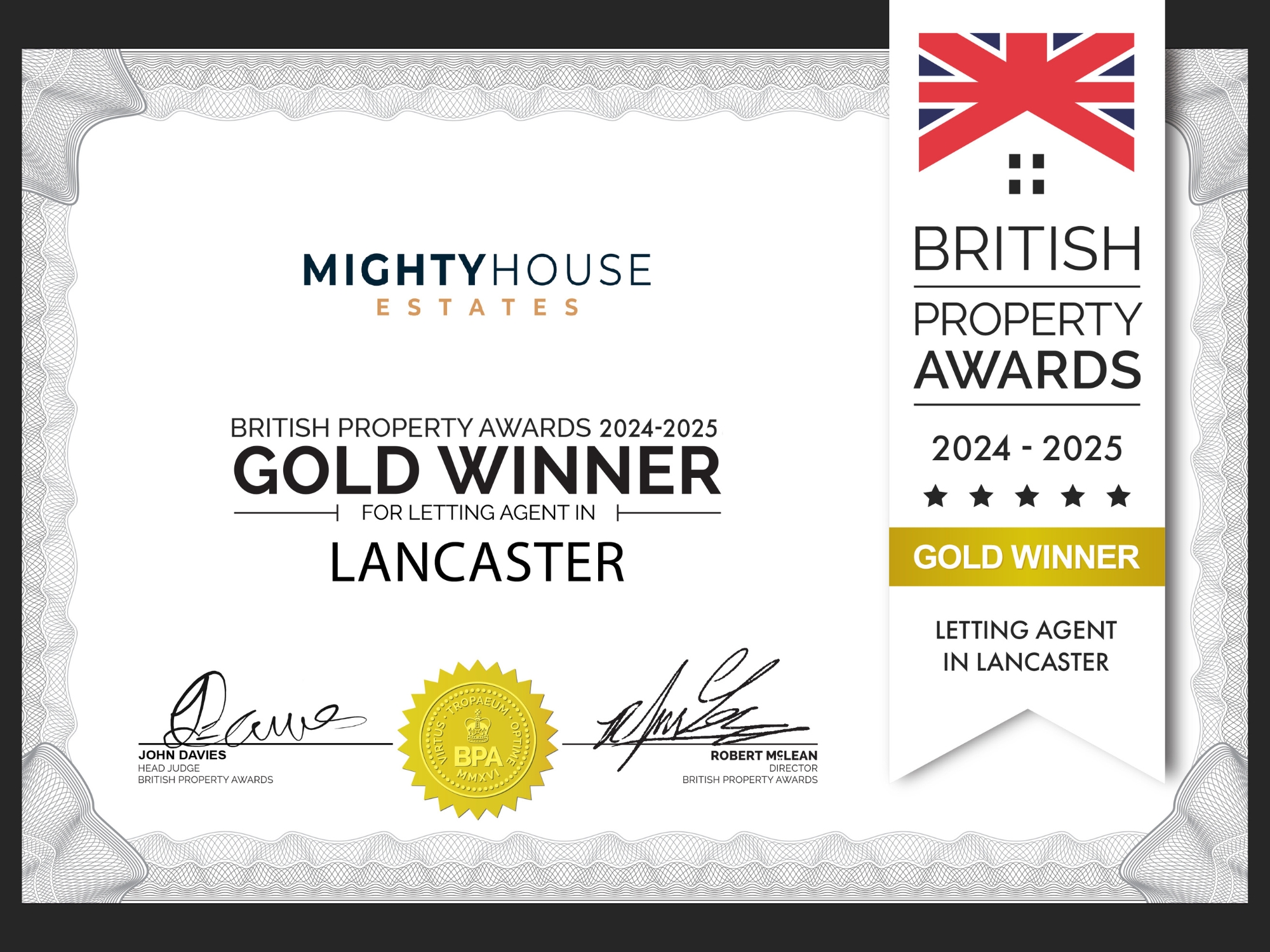 Mighty house estate agents gold winner letting agent in lancaster 2025